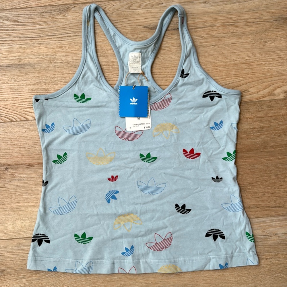 Women's Adidas Logomania Tank top. New with tags! Baby blue.